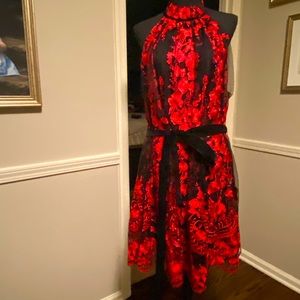 Red and black party dress XL